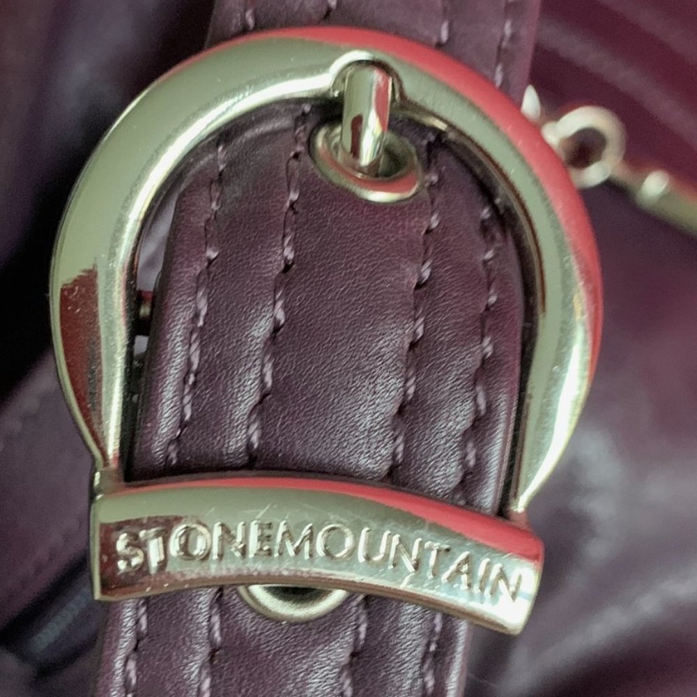 Stone Mountain GENUINE Deep Purple Leather Shoulder Bag NWT - Picture 6 of 15